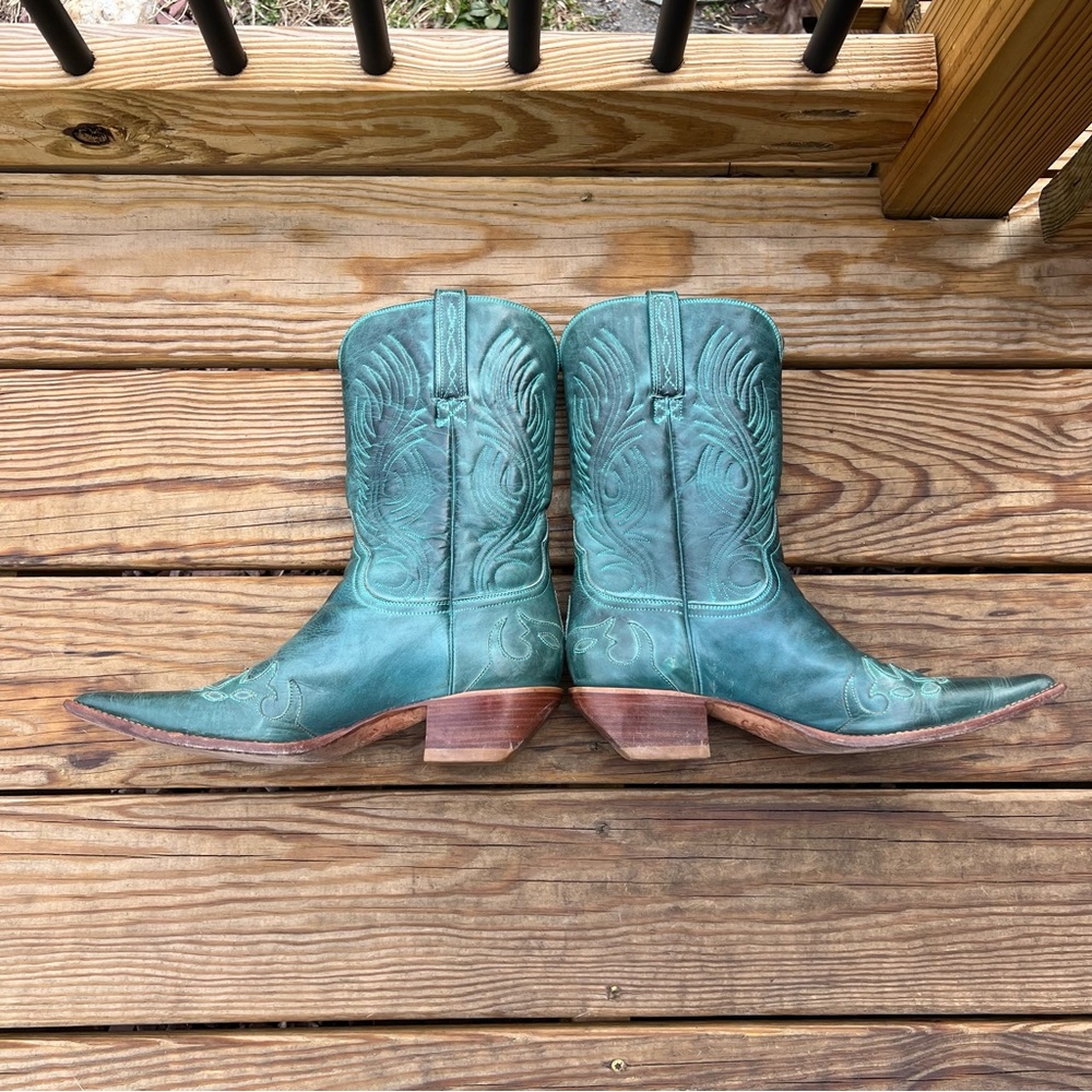 Charlie 1 Horse by Lucchese - Women’s Teal Western Cowboy Boots - Size 8